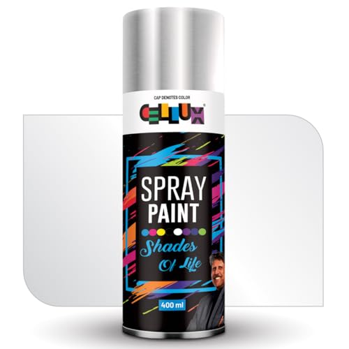 Image of Cellux 2X Ultra Cover Bright Chrome Spray Paint | DIY Quick Drying with Premium Gloss Finish for Metal Wood Wall & other Surfaces - 400 ML