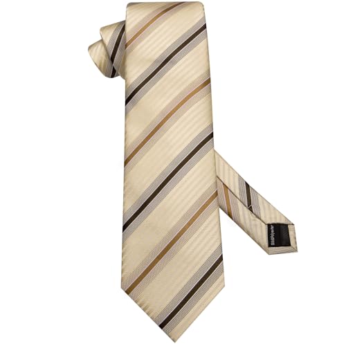 Image of Hi-Tie Mens 70inches Tie Set Extra Long Necktie for Men Cufflinks Handkerchief Big Tall Men Business Wedding