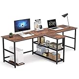 Tribesigns 90.5 inch Computer Desk, Extra Long Two Person Desk with Storage Shelves, Double...