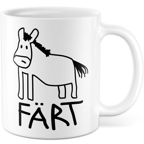 Färt Tasse mit Spruch - Geschenk Lustige Pferde Tasse- Kaffeetasse 330ml aus Keramik - Pferd Mädchen Frauen Geschenkidee Pony Humor Kaffee-Becher