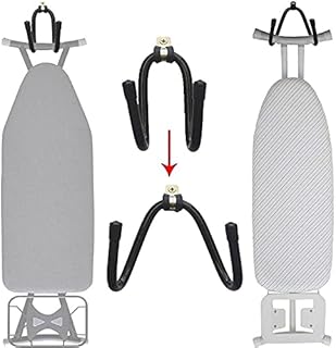 Pmsanzay Ironing Board Hanger Wall Mount Ironing Board Holder Organizer Wall Rack Iron Board Caddy, Adjustable Rack Great for Laundry Rooms Storage Rack Hanging Shelf Hanger - Hold up to 50LB.