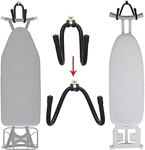Pmsanzay Ironing Board Hanger Wall Mount Ironing Board Holder Organizer Wall Rack Iron Board Caddy, Adjustable Rack Great for Laundry Rooms Storage Rack Hanging Shelf Hanger - Hold up to 50LB.