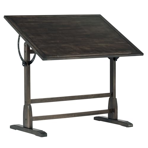 Studio Designs Vintage Drawing/Drafting Table with Pencil Ledge - 42' W x 30' D - Distressed Black -...