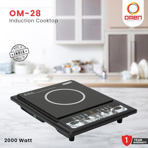 Image of Omen Changing Lives 2000W Induction Cooktop | Push-Button Controls | Auto Shut-Off & Overheat Protection | Digital Display | 7 Preset Cooking Modes | BIS Approved | 1-Year Warranty