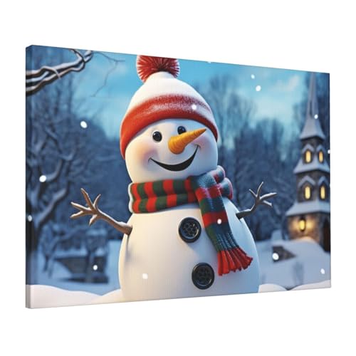 Toile Bonhomme de neige joyeux poster mural pour égayer un bureau
