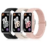 AidorMax 3 Pezzi Cinturino Compatibile con Huawei Band 10/9/8, Cinturini di Ricambio Elastici Intrecciati in Nylon per Huawei Band 10/9/8 (Nero/Stella Polare/Pandrosa)