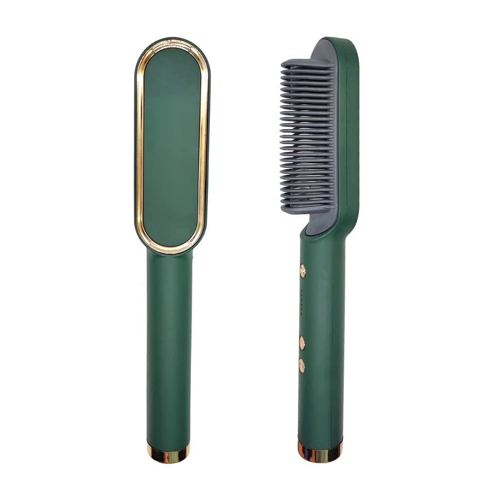 Hair Straightening Brush Iron Built With Comb,Fast Heating&5 Temp Settings&Anti-Scald,Perfect For Professional Salon At Home Hair Styler Volumizer Styler