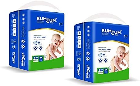 Bumtum Baby Diaper Pants Small (4-8Kg) 88 Count Pack of 2