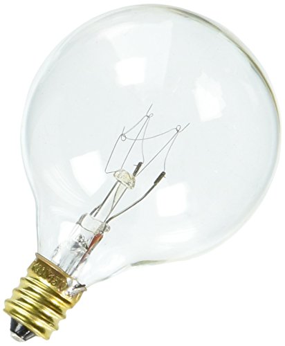 Bulbrite Incandescent G16.5 Candelabra Screw Base (E12) Light Bulb, 15 Watt, Clear -  861172