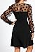 Black Cocktail Dress 3D Floral Appliqués Sheer Long Sleeve Wedding Guest Night Date Semi Formal A line Short Dresses