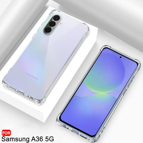 Image of TheGiftKart Transparent Crystal Clear Back Cover Case for Samsung Galaxy A36 5G | Shockproof Soft TPU Case | Cushioned Edges for Ultimate Protection Back Cover Case (TPU, Transparent)