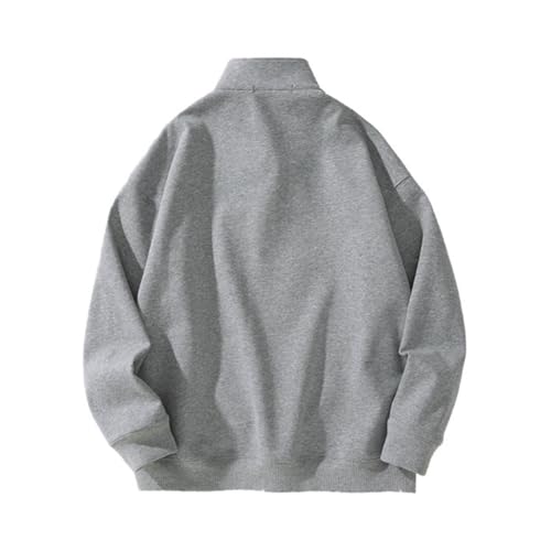 Sweatshirts for Men Trendy 2024 Quarter Zip Stand Collar Long Sleeve Pullover Loose Casual Comfy Teen Boys Fall Tops3