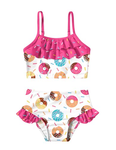 Image of Little Girls Two Piece Mermaid Bikini Set Ruffle Adjustable Summer Beach Bathing Swimsuit 3-7 Years for Kids