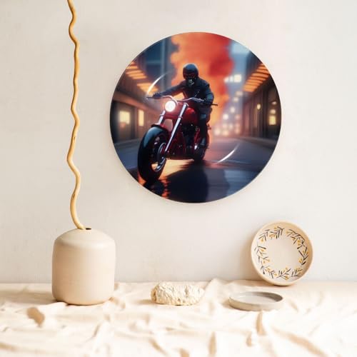 Platos decorativos de esqueleto de motociclista para salones modernos y oficinas 6