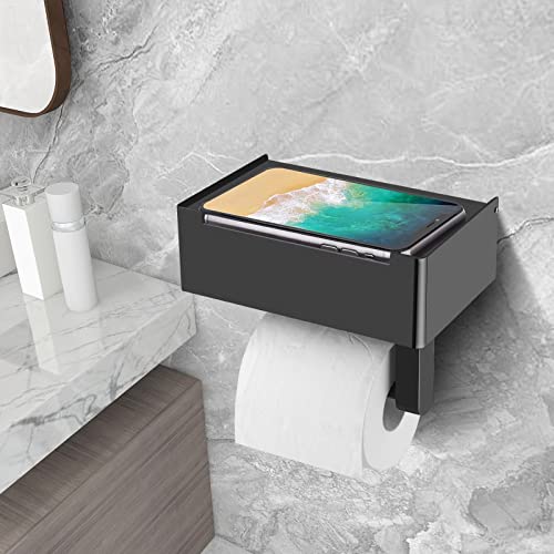 Porte-Papier Toilette Avec Distributeur Lingettes Et Étagère Téléphone - Rangement Salle De Bain Pratique