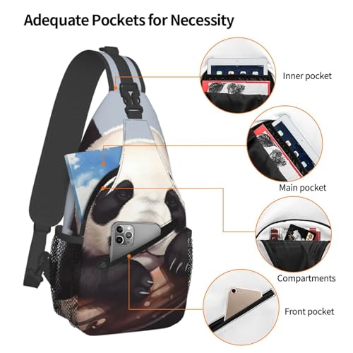 Morrales Sling Bag Unisex Negro con Diseño Cartoon miniatura 3