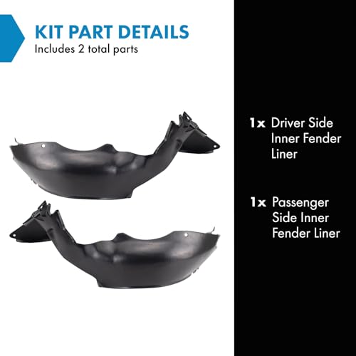 Image of TRQ Inner Fender Liner Set Compatible with 2004-2008 Chevrolet Aveo GM1248162 GM1249162
