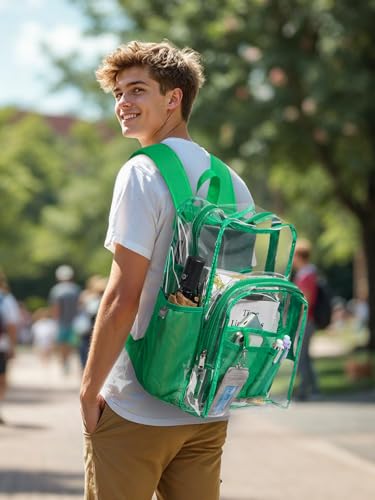 Image of Clear Backpack for School, Heavy Duty Transparent Bookbag