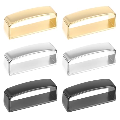 Classicseali 6PCS Belt Loops,Zinc Alloy Belt Loops for Pants, 1.69 X 0.71 In Loop Belts, Sturdy and Durable, Suitable for Most Belts, Dresses, Black, White, Silver