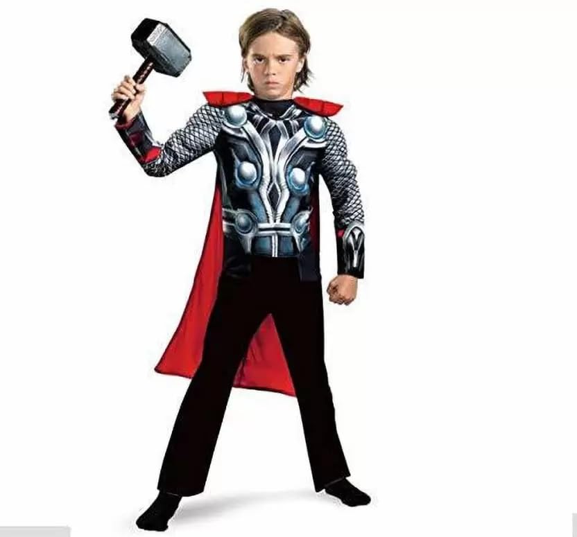 FANCYJET Fany Thor Costume for Kids| Superhero Dress| Birthday, Theme Party Dress| Muscle Dress