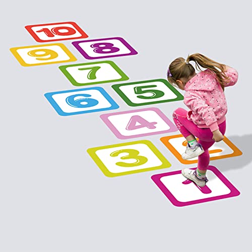 Yuehuam Number Footprint Floor Sticker Puzzle Games Number Hopscotch Sticker