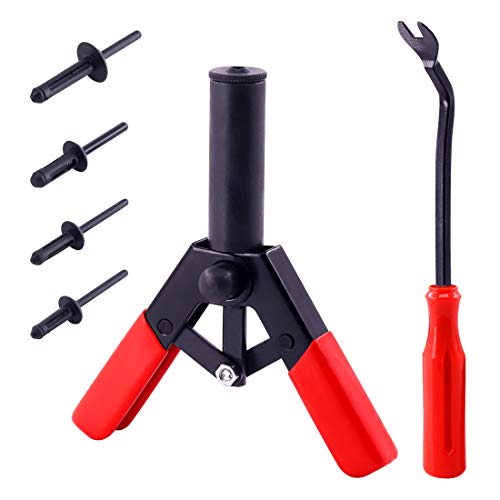 Swpeet 41Pcs Poly Rivet Gun Set with 1Pcs Rivet Removal Tool, Poly Rivet Tool for All Plastic Rivets Safe Metal or Plastic Clips Removal - Free Fastener Remover Included by Swpeet - Used condition - US$17.11