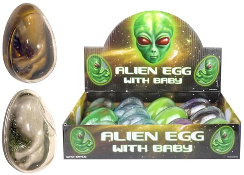 Henbrandt 3 Assorted Colours Stretchy Space Alien Embryo In Goo & Hard Egg Shell