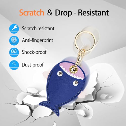Image of Leather Keychain Case Holder Compatible with Apple AirTag, GPS Airtag Keychain Finder Tracker with Key Ring, Anti-Scratch Protective Air Tag Cover | Leather
