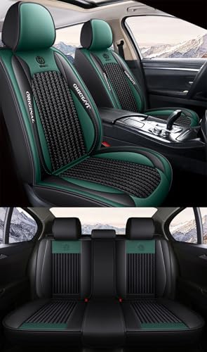 Fesima 車 シートカバー に適し トヨタ プリウス 30系 プリウス 50シリーズ プリウスα 対応 アクセサリー 防水 取付簡単 グリーン×ブラック