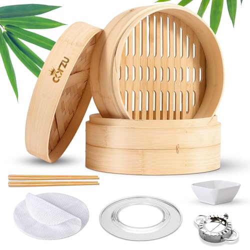 Bamboo Steamer Basket for Dumplings and Veggies