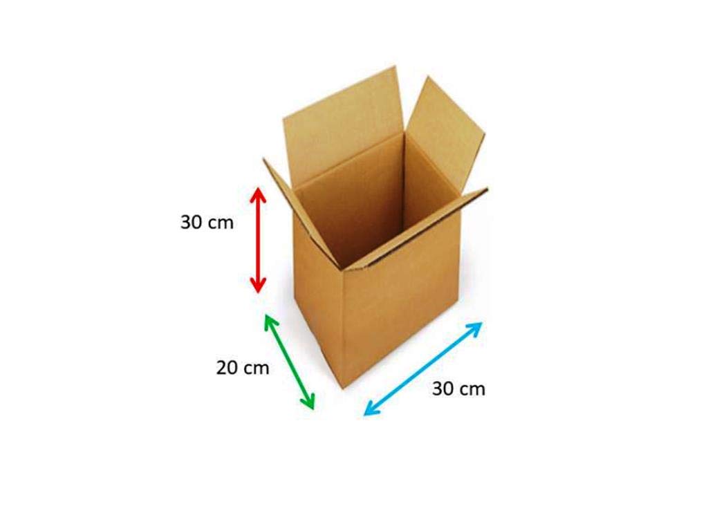 15 SCATOLE DI CARTONE 30X20X31 cm - IMBALLAGGIO CARTONE 2 ONDE PER SPEDIZIONI/MAGAZZINO/TRASLOCHI SCATOLA NEUTRO DOPPIA ONDA
