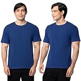 Fruit Of The Loom Mens Eversoft Cotton Shirts, Breathable & Moisture Wicking With Odor Control, Sizes S-4x, Crew - 2 Pack - Blue, X-Large US