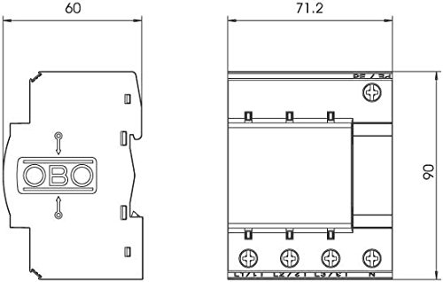 Zalo MB50 de 3 polos + NPE parafoudre triphasé modulaire tableau - 2