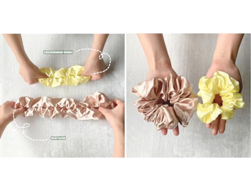 Pack of 2 Women's Elastic Hair Scrunchie Ponytail Holder Hair Band Hair Rubber Bands Hair Rope Braid Elastics Hair Accessories for Women Girls for Daily Wear Orange - Image 4