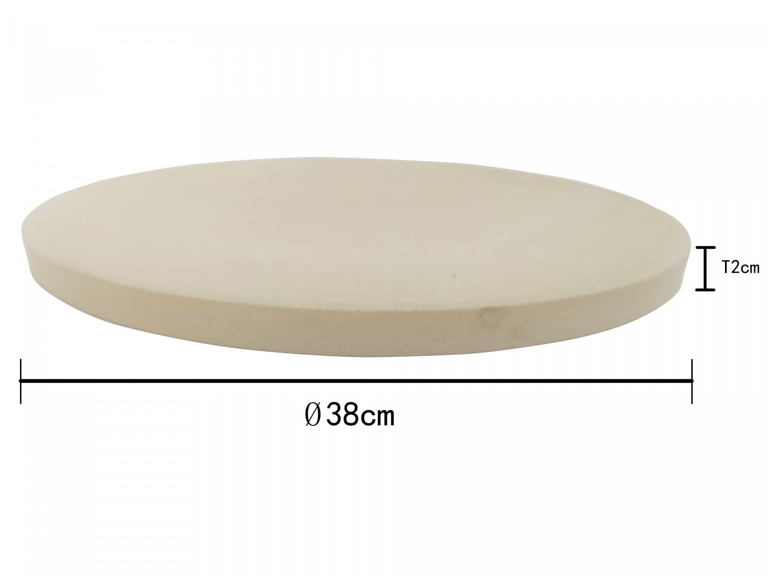 Pierre à pizza XL en cordiérite, Ø 38 cm, 2 cm d'épaisseur – jusqu'à 2 x plus épaisse que la concurrence – Pour barbecue, four et barbecue – Température constante pour une meilleure pizza