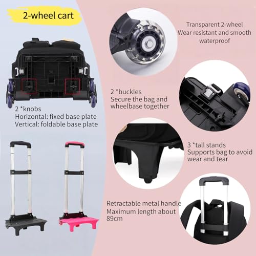 NIWEIYA Kids Rolling Backpack