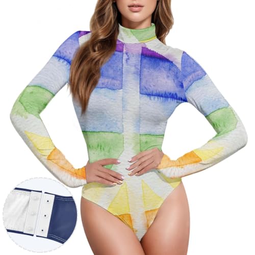 Body moldeador con control de abdomen para mujer GuoChe de cuello alto 2