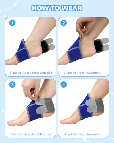 Image of 6 PCS Kids Ankle Brace Set, Ankle Support Wraps, Knitted Ankle Sleeve Sock for Sprains, Injuries and Active Play for Daily Wear, Injury Prevention (Blue, Small)