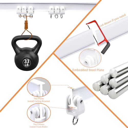 Rail de rideau pliable et flexible blanc de 4m à haute modularité - 6