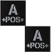 IR Reflective Tactical Blood Type A+ Positive POS Patch Embroidered Military Morale Badge for Outdoors 1.97 x 1.97 inch Pack of 2