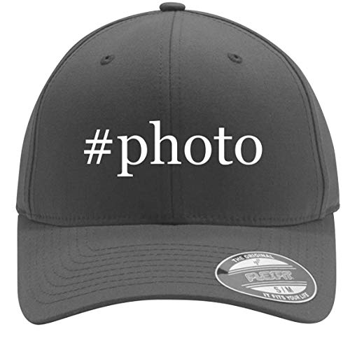 #Photo - Adult Men's Hashtag Flexfit Baseball Hat Cap, Silver, Small/Medium
