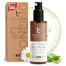 Face Tanner Serum - USA Made with Natural & Organic Ingredients, Sunless Self Tanner for Face with Anti-Aging Hyaluronic Acid, Non Toxic Bronzing Serum for Streak-Free Fake Tan & Natural Glow