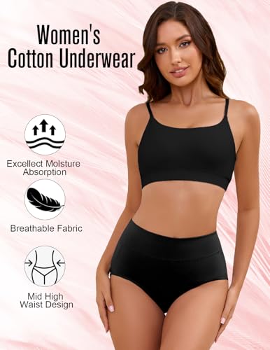 Zimi 4Pack High Waisted Underwear for Women S-5XL Tummy Control Briefs Full Coverage Seamless Ladies Panties2