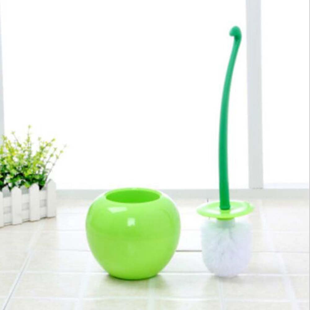 Tvoip Cherry Toilet Brush and Holder, Cherry Toilet Brush Set, Cute Toilet Brush Cherry, Toilet Cleaner Brush, Cute Bathroom Accessories for Cherry Bathroom Decor (Green)