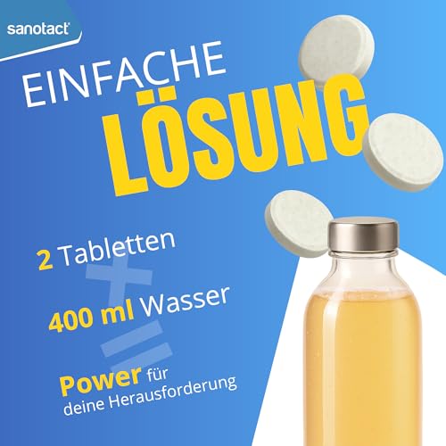 sanotact Energy Drink (20 Brausetabletten) • Taurin + Koffein + B Vitamine • Zucker- & kalorienfrei • zur Steigerung der Ausdauerleistung • Energy-Drink-Geschmack – Bild 4