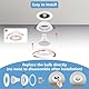 Doughelec 4er Einbaustrahler GU10 Rahmen IP65 Aluminium Weiß, Badezimmer Einbaurahmen Spot Einbauspots Rund Flach 68mm Lochdurchmesser inkl GU10 Fassung für LED Wasserdicht Einbauleuchten, 230V Matt