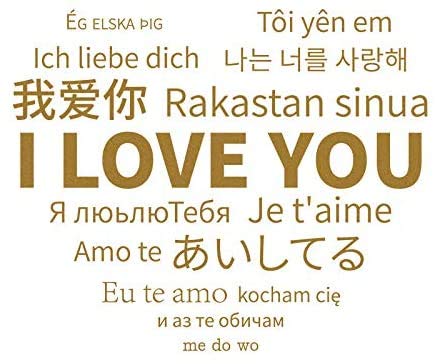 Hinleise - Adesivi da parete con scritta I Love