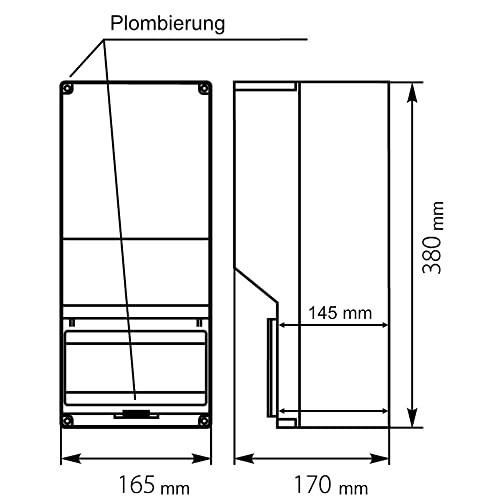 Zählergehäuse OZP-1 IP65 38.03 Zählerbrett Zählertafel für 1Phasige Zähler geeignet 8758