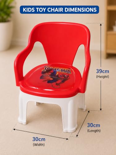 Image of Kids Study Chair with Backrest | Comfortable, Durable & Lightweight Chair for Children - Perfect for Study, Dining & Play (BalComfort Lite, Red)