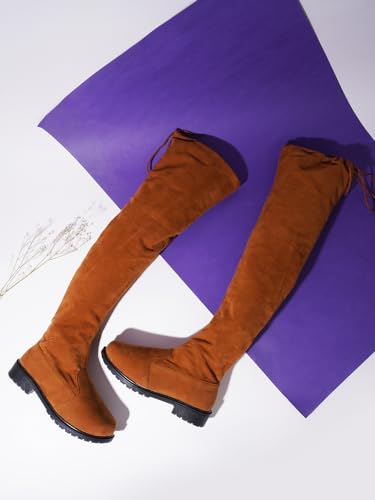 Image of JM LOOKS women Fashion Solid Heels Long Boots Over Knee High Boots Pull On Heels Stylish For Womens & Girls